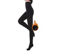 TTPSRY Collant Termici Donna Collant Foderati in Pile Caldo Collant Addensati Leggings da Donna Invernali Spessi Caldi Stretti Calze Pantaloni Leggings a Vita Alta Lunghi Spesse Calze - Nero, 200g