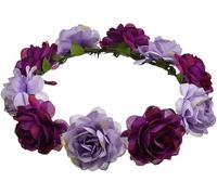 TTPSRY Corona Fiori Fascia Capelli Ghirlanda Floreale Rose Viola Accessorio Acconciatura Elegante Cerimonia Matrimonio Decorazione Capigliatura Femminile