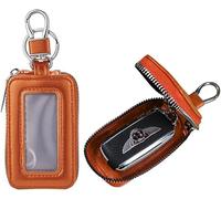 TTPSRY Custodia Portachiavi Auto Compatta Pelle Moschettone Finestra Trasparente Protezione Telecomando Unisex