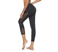 TTPSRY Donna Allenamento Sportivi Capri Leggings Traspirante Stretching Pantaloni Vita Alta Palestra Fitness Leggins Push Up con Tasca (L)