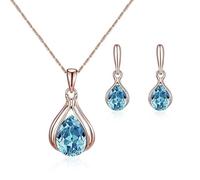 TTPSRY Goccia Cristallo Parure Gioielli Collana Orecchini Elegante Lusso Donna Accessori Cerimonia