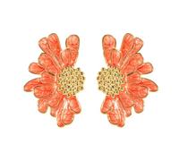 TTPSRY Ohrringe für Damen Blume Tropfen Ohrringe Boho Ohrringe Statement Quaste Blumen Ohrstecker Hypoallergene Modeschmuck Earrings （Rot）