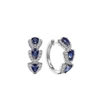 TTPSRY Orecchini a Cerchio Goccia Zaffiro Blu Cristalli Brillanti Argento Eleganti Lussuosi Accessori Donna