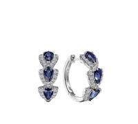 TTPSRY Orecchini a Cerchio Goccia Zaffiro Blu Cristalli Brillanti Argento Eleganti Lussuosi Accessori Donna