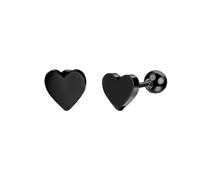 TTPSRY Orecchini Cuore Acciaio Inossidabile Lobo Donna Eleganti Piercing Cartilagine Argento Lucido Dimensioni 6mm 8mm