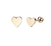 TTPSRY Orecchini Cuore Acciaio Inossidabile Lobo Donna Eleganti Piercing Cartilagine Argento Lucido Dimensioni 6mm 8mm