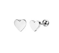 TTPSRY Orecchini Cuore Acciaio Inossidabile Lobo Donna Eleganti Piercing Cartilagine Argento Lucido Dimensioni 6mm 8mm