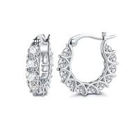 TTPSRY Orecchini Donna Cerchio con Zirconi Brillanti Gioielli Argento Eleganti Piccoli Orecchini a Cerchio Cristallo Accessori Moda Bijoux Idea Regalo