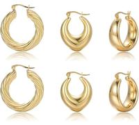 TTPSRY Orecchini Donna Cerchio Oro Eleganti Pendenti Rotondi Moda Italiana Gioielli Accessori Bijoux Regali Anniversario Compleanno Matrimonio Cerimonia