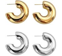 TTPSRY Orecchini Donna Cerchio Spesso Design Moderno a Cerchio Grandi Gioielli Moda Statement Accessori Eleganti Orecchini Geometrici Stile Minimalista Regalo per Anniversario Compleanno