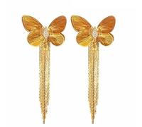 TTPSRY Orecchini Donna Orecchini Farfalla Zirconia Cubica Nappina Lunga Eleganti Pendenti Ipoallergenici Cerchi Orecchio Trago Regalo Gioielli Brillanti Matrimoni Anniversari (Oro)
