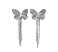 TTPSRY Orecchini Donna Orecchini Farfalla Zirconia Cubica Nappina Lunga Eleganti Pendenti Ipoallergenici Cerchi Orecchio Trago Regalo Gioielli Brillanti Matrimoni Anniversari (Argento)