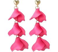 TTPSRY Orecchini Donna Pendenti a Fiore Gioielli Eleganti Bijoux Moda Accessori Matrimonio Regali Compleanno Anniversario(Rosa)