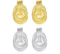 TTPSRY Orecchini Donna Pendenti a Nodo Intrecciato Eleganti Orecchini Geometrici Gioielli Moda Italiana Accessori Bijoux Regali per Anniversario Compleanno