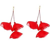 TTPSRY Orecchini Donna Pendenti a Petalo Eleganti Orecchini Lunghi Leggeri Gioielli Moda Italiana Accessori Femminili Bijoux Regalo per Anniversario Compleanno Festa(Rosso)