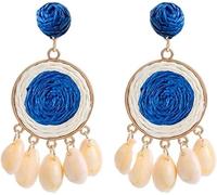 TTPSRY Orecchini Donna Pendenti Artigianali Boho Etnici Rotondi con Conchiglie Naturali Gioielli Fatti a Mano Accessori Moda Regalo