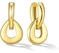 TTPSRY Orecchini Donna Pendenti Goccia Design Intrecciato a Cerchio Eleganti Bijoux Accessori Moda Gioielli Regalo Orecchini Placcati Oro Donna Pendenti Lunghi(Oro)