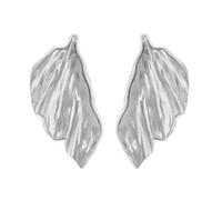TTPSRY Orecchini Foglia Ondulata Scultura Metallica Elegante Gioielli Dichiarazione Grande Stile Artistico Accessori Donna