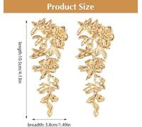 TTPSRY Orecchini Pendenti Floreali Lunghi Cascata Fiori Metallici Eleganti Gioielli Donna Accessori Cerimonia Matrimonio