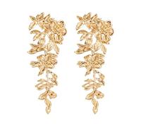TTPSRY Orecchini Pendenti Floreali Lunghi Cascata Fiori Metallici Eleganti Gioielli Donna Accessori Cerimonia Matrimonio