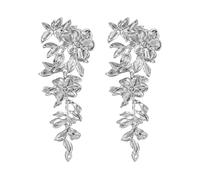 TTPSRY Orecchini Pendenti Floreali Lunghi Cascata Fiori Metallici Eleganti Gioielli Donna Accessori Cerimonia Matrimonio