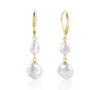 TTPSRY Orecchini Pendenti Perla Barocca Goccia Placcati Oro Eleganti Leva Posteriore Gioielli Donna