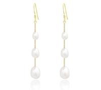 TTPSRY Orecchini Pendenti Perla Catena Lunga Eleganti Gioielli Donna Perle Naturali Accessori Matrimonio Cerimonia (Oro 3)