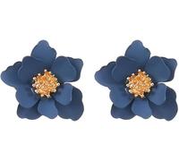 TTPSRY Orecchini per Donna e Ragazze Orecchini Fiore Semplici Orecchini Colorati e Smerigliati Orecchini a Petali Dolci Ipoallergenici Moda Regali Gioielli(Blu)