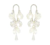 TTPSRY Orecchini Semicerchio Cristallo Pendenti Conchiglia Madreperla Bianca Eleganti Gioielli Donna Cerimonia