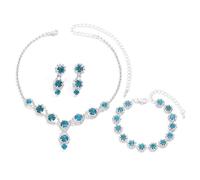 TTPSRY Parure Gioielli Donna Cristallo Brillante Collana Orecchini Bracciale Elegante Cerimonia Matrimonio Accessori Lusso