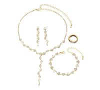 TTPSRY Parure Gioielli Donna Elegante Set Collana e Orecchini con Cristalli Brillanti per Occasioni Speciali e Serate di Gala