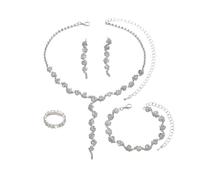 TTPSRY Parure Gioielli Donna Elegante Set Collana e Orecchini con Cristalli Brillanti per Occasioni Speciali e Serate di Gala