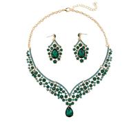 TTPSRY Parure Gioielli Donna Set di Gioielli Collana e Orecchini con Cristalli Brillanti Eleganti per Matrimonio Cerimonia Festa Accessori Moda Gioielleria Regalo per Donna Ragazza