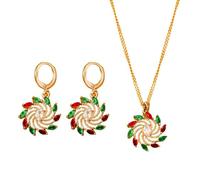 TTPSRY Parure Gioielli Donna Vortice Spirale Collana Orecchini Set Elegante Cristalli Colorati Gioielleria Raffinata Decorazione
