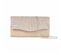 TTPSRY Pochette Donna Cerimonia Clutches Moda Borsa Sera Glitterata con Catena Staccabile Borsa Tracolla Elegante per Ballo di Fine Anno Feste Matrimoni(Oro)
