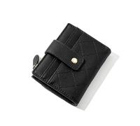 TTPSRY Portafoglio Donna Piccolo Corto con Portamonete Liscia Morbida Pelle PU Scatto Cerniera Molteplici Slot per Contanti Scomparti Carte Credito Foto Idee Regalo（Nero）