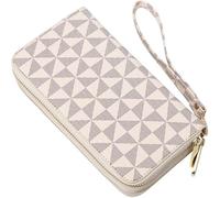 TTPSRY Portafoglio Geometrico Lungo Donna Clutch Elegante Porta Carte Credito Monete Cellulare Cerniera Polso Cinturino
