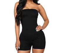 TTPSRY Senza Spalline Pagliaccetto Donna Tuta Monopezzi e Tutine Jumpsuit Sexy Pantaloncini Senza Maniche Fitness Pagliaccetto (Nero/L)