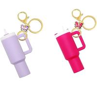 TTPSRY Set di 2 Portachiavi Accessori Stanley Cup Carino Mini Farfalla Ciondolo Decorativo per Borsa, Zaino, Tazza Termica, Regalo Donna