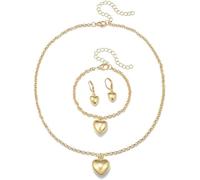 TTPSRY Set di Gioielli Donna Cuore Parure Donna Anello Collana Orecchini Madreperla Elegante Gioielli Set Idea Regalo Anniversario Matrimonio Compleanno(Oro2)