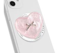 TTPSRY Supporto Magnetico Cellulare Cuore Trasparente Fiocco Decorativo Cuscinetto Aria Smartphone Universale Rotazione 360 Gradi