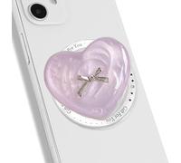 TTPSRY Supporto Magnetico Cellulare Cuore Trasparente Fiocco Decorativo Cuscinetto Aria Smartphone Universale Rotazione 360 Gradi
