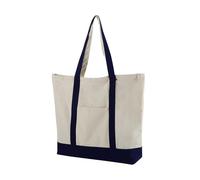 TTPSRY Tote Bag di Tela con Cerniera Casual Borsa Grande Borsa a Tracolla Sacchetti per la Spesa Riutilizzabili Shopping Bag Borsetta per Viaggio Lavoro Spiaggia Shopping(Blu)