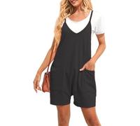 TTPSRY Tuta Corta Donna Estiva Elegante Jumpsuit con Tasche Scollo a V Tutine Corte Estive Casual Tute Corte Jumpsuit Estive Intera Comoda Completo Palestra Tutina