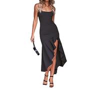 TTPSRY Vestito Donna Senza Manica Sottili Elegante Abito Estivo Abito da Donna Casual Dress (Nero/M)