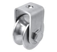 TTQiAnJ 1 Pezzi Carrucola con 2 Cuscinetti A Sfera,Puleggia in Acciaio Inox,Diametro 48 mm,Carrucola A U per corde da 16 mm,Capacità di Carico di 200 kg