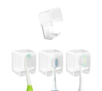 TTQiAnJ 4 Pezzi Bianco Copertura Spazzolino Antipolvere,Protezione Spazzolino Denti,Plastica Copri Spazzolino Da Denti per Casa,Viaggio e Palestra