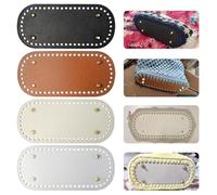 TTQiAnJ 4 pezzi fondo ovale tascabile, in pelle PU, fondo per borsa a tracolla, accessori fai da te, 22 x 10 cm