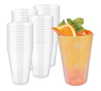 TTQiAnJ 40 Pezzi Bicchieri Plastica Riutilizzabili 420ml/14oz,Tumbler Plastica Rigida Trasparente,Bicchieri per Feste per Giochi Addio al Nubilato,Compleanni,Matrimoni