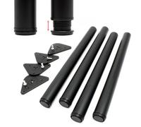 Wiltec Set 4 gambe tavolo regolabili in acciaio inox nero Ø 60mm 870mm